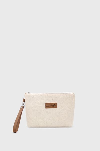 LUNABLU Women's Striped Linen Clutch Bag