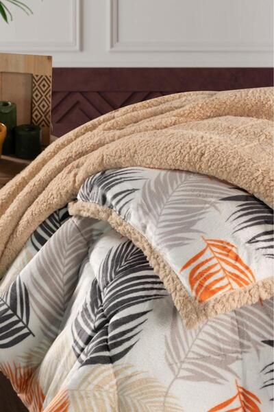 Mürdüm Home Tek Kişilik 2 Parça Desenli Battaniye Seti / 180x230 Cm 1 Adet Yorgan 1 Adet 50x70 Yastık Kılıfı
