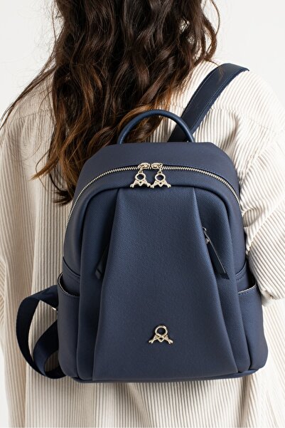 MEGA ÇANTA Women's Navy Blue Original 9 Compartment Backpack
