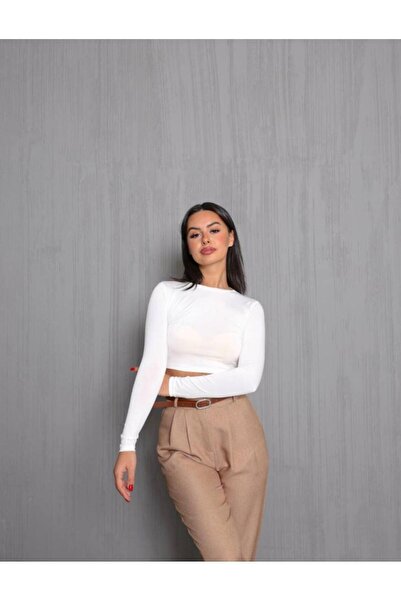 Reyon Toptan Camel Kadın Kumaş Pantolon Kemerli Stil Tarz