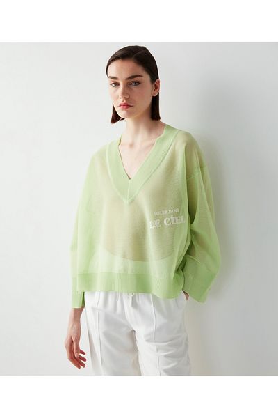 İpekyol Transparente Strickware mit V-Ausschnitt