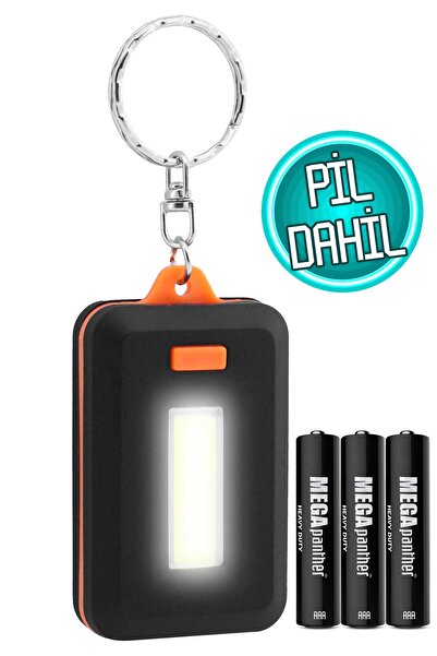 Telvesse 3 Modlu Anahtarlığa Takılan El Feneri Pil Dahil Mini COB Led Küçük Lamba Işık Acil Durum Lambası