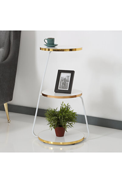 kuwo Beyaz Elite Sehpa (YAN SEHPA , ORGANİZER, MASA, DEKORATİF , MOBİLYA, ÇOK...