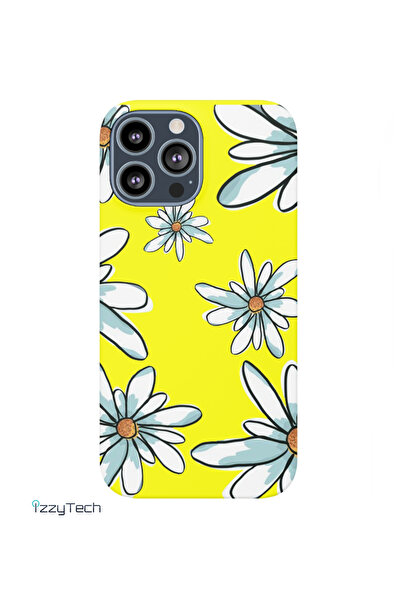 izzytech حافظة إطلاق متوافقة مع هاتف Iphone 14 Pro مع زهور صفراء مخملية بالداخل