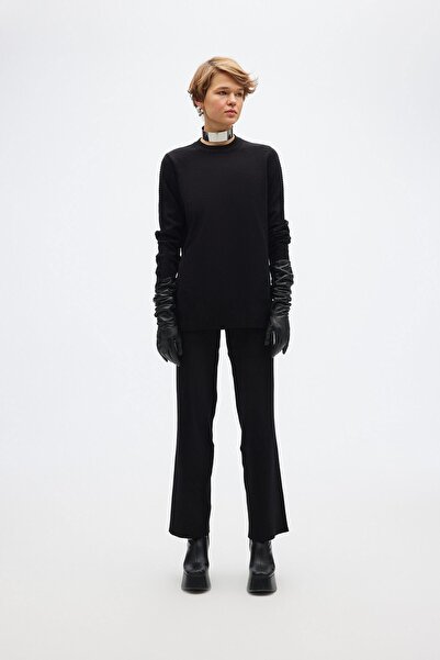 rue άνοιγμα Μακρύ πλεκτό μαύρο πουλόβερ