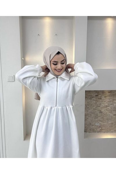 ENKA BUTİK 3 Yarn Dress - Zippered Front