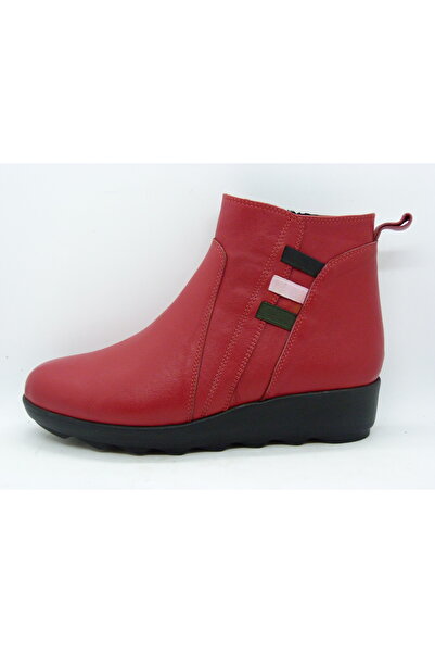 VİNİCCİ AYAKKABI Women's Red Genuine Leather Boots