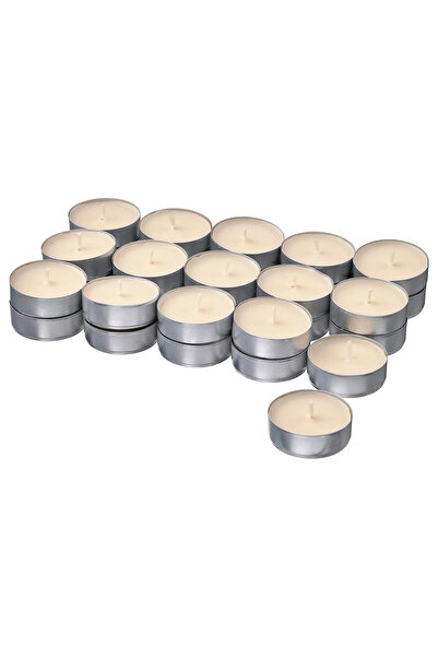 IKEA Glanslind Kokulu Tealight Mum - Bej - 3.5 Saat - 30 Adet - Dumanlı Vanil...