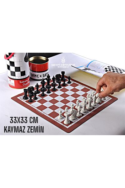 SEYFİKİRTASİYE 33x33 CM LUXURY CHESS SET BOXED AND TEACHER BOOK GIFT NON-SLIP FLOOR