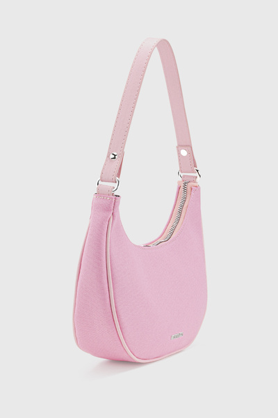 Housebags Kadın Kanvas Pembe Yarım Ay Kol Çantası 242