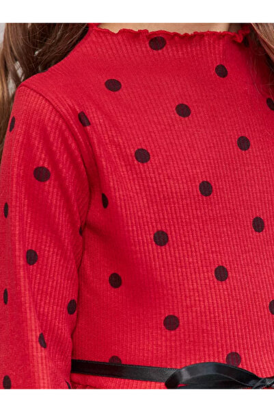 nc gift Kız Bebek Çocuk Puantiyeli 4 Mevsim Esnek Likralı Kabarık Tütü Elbise