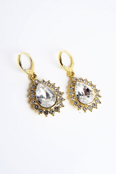 EUROMODA Specially Designed White Stone Necklace Earring Set