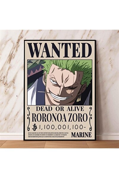 Hediye Vakti Anime One Piece Roronoa Zoro Aranıyor Wanted Poster-Çerçevesiz