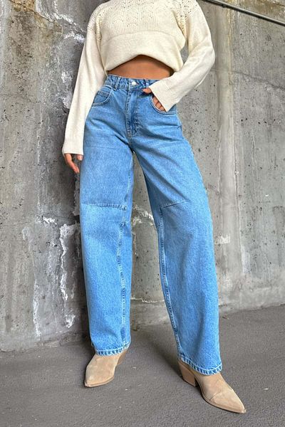 Reyon High Waist Jeans with Stitching Detail