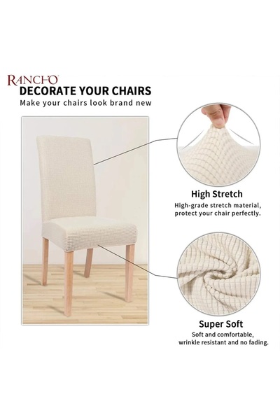 Pimobile Kare Desenli Yıkanabilir Likralı Sandalye Kılıfı Sandalye Örtüsü 1 Adet