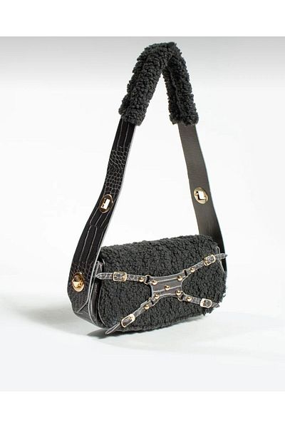 Miamor Faux Leather Gray Crocodile Mnc Model Adjustable Handle Women's Hand and Shoulder Bag