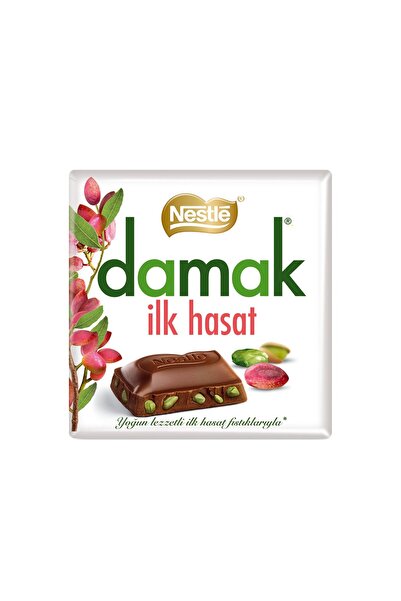 Nestle Damak İlk Hasat Antep Fıstıklı Sütlü Çikolata Kare 60 Gr