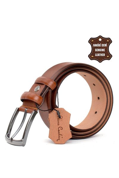 Pierre Cardin PC401 Men's 4 cm Genuine Leather Belt Tan