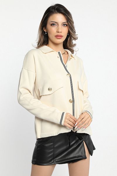 GÜLSELİ Cream Women's Lace-up Knit Jacket Cardigan