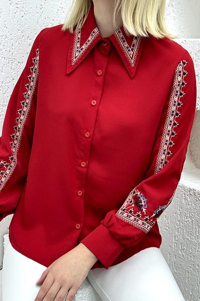 TRENDBUTİKOFFİCİAL Shirt Embroidery Collar