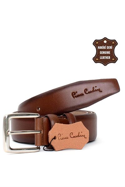 Pierre Cardin PC351 Men's 3.5 cm Genuine Leather Belt Brown