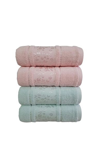 Özdilek Camellia Towel 4-Piece - Mint Pink