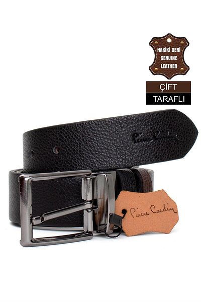 Pierre Cardin PC406 Men's 4 cm Double Sided Belt Brown