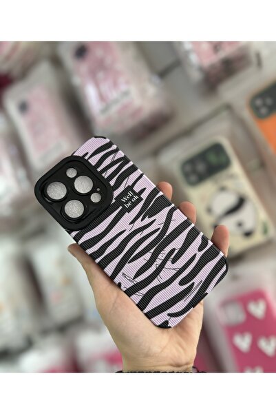 FİŞNEİLETİŞİM حافظة آيفون 14 بروماكس باللون الأرجواني بنمط الحمار الوحشي