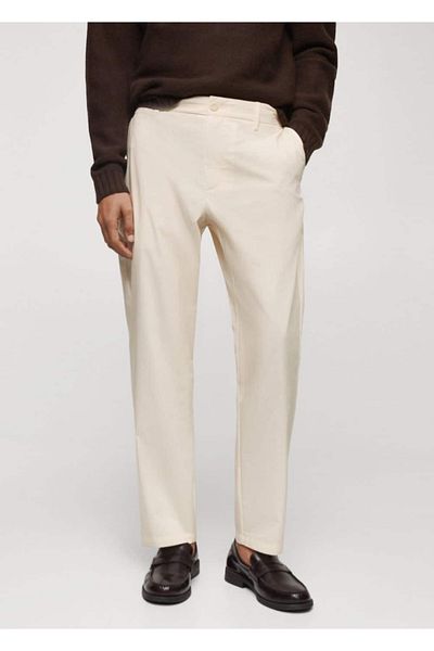 MANGO Man Pantaloni chino din bumbac