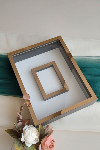 Verda Çerçeve 30x40 Cm Black-bronze Photo Sectioned Rose Storage Memory Frame-6 Cm Memory Frame Rose Box