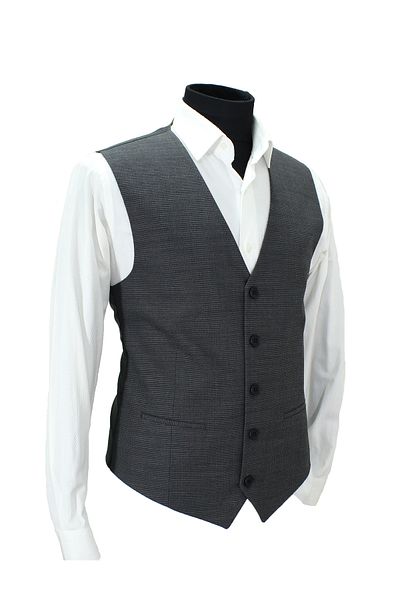 MENTOR REGALO MEN'S VEST V-NECK BLACK PATTERNED 50579
