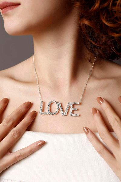 HUBANN Love Design Necklace and Bracelet Set, Love Stone Necklace, Love Stone Bracelet, Su Yolu Necklace, Su Yolu B