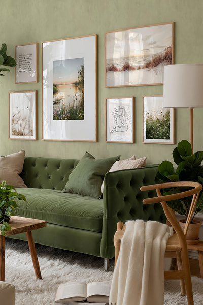 Artavessa 6 Parça Ahşap Çerçeve Görünümlü Mdf Tablo Seti