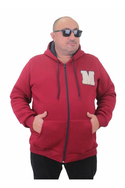 MocGrande Μεγάλο μέγεθος με φερμουάρ Sweat M 23217 CLARET RED