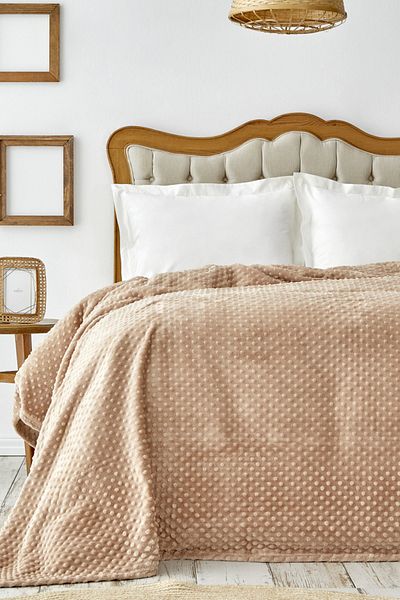 Karaca Home Alice Cappucino Double Bud Wellsoft Blanket