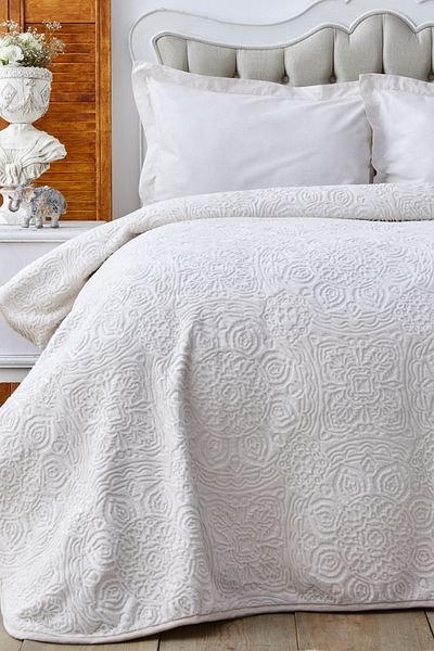 Karaca Home Scala Gray Double Embosy Blanket