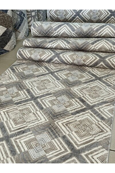 MBA Prime Solento Gray Non-Slip Base - Embossed Cut-Out Hallway, Living Room and Kitchen Carpet