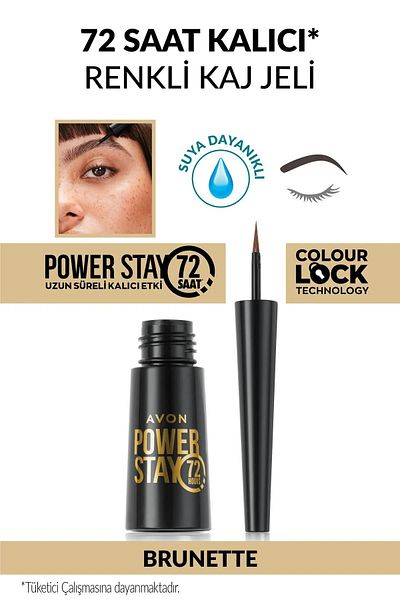 AVON Power Stay 72 Saat Kalıcı Kaş Jeli Brunette