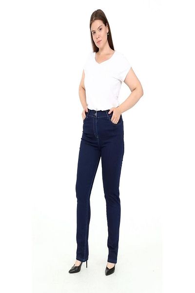 xlargebutik PLUS SIZE WOMEN'S CLOTHING HIGH WAISTED SIDE RACES COMFORTABLE FIT PIPE CELL JEANS