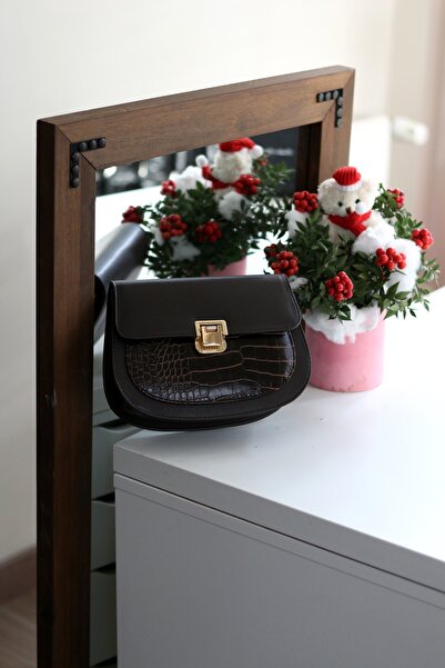 Moom Bag Geantă de umăr cu curea reglabilă Bitter Brown pentru femei