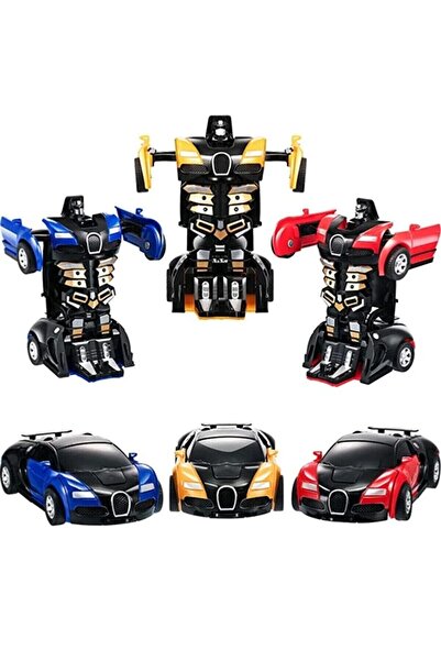 Genel Markalar Transformers Robot Çek Bırak Araba - Kendinden Robota Dönüşebilen Araba Bugatti