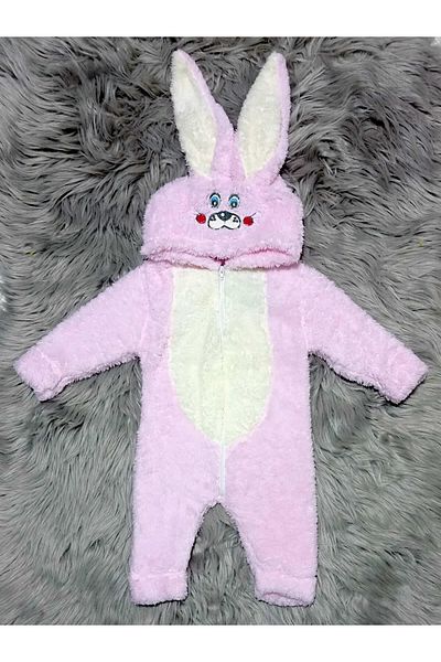krm kerem bebe Welsoft Baby Jumpsuit with Rabbit Headgear