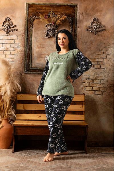 Meri Women's Plus Size Fleece Plush Pajama Set Merimu K-200-96-125