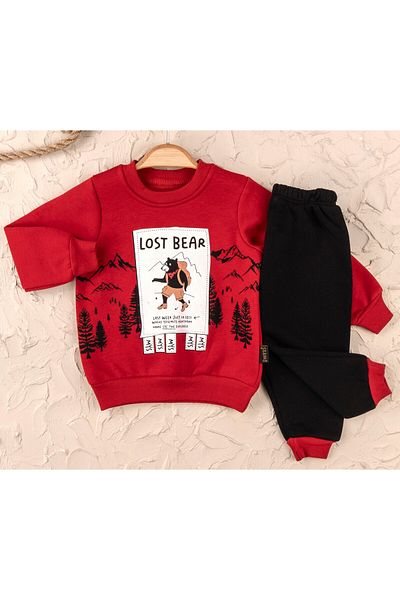 Moyes 6-18 months Baby Boy Thick Fabric Fleece 100% Cotton 3 Strings Tracksuit Set (Buy One Size At Least)