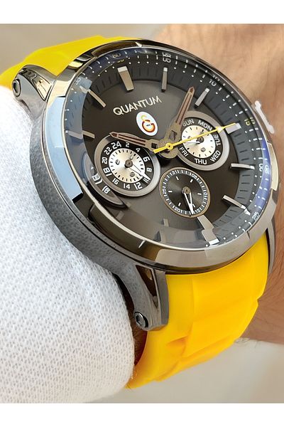 Quantum Functional Original Licensed Silicone Cord Steel Case Galatasaray Fan Men's Wristwatch