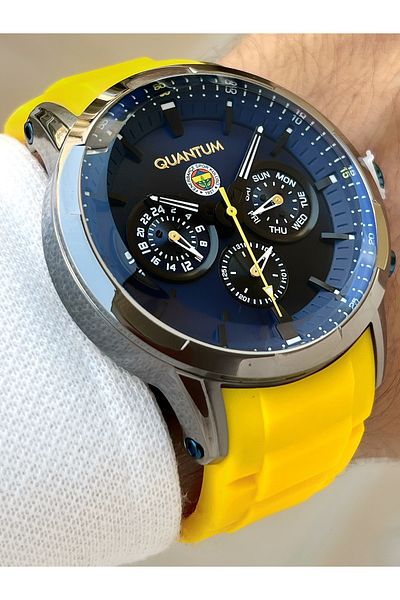 Quantum Functional Original Licensed Silicone Cord Steel Case Fenerbahçe Fan Men's Wristwatch