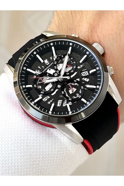Quantum Functional 10 Atm Waterproof Silicone Cord Steel Case Men's Wristwatch
