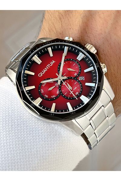 Quantum Functional 10 Atm Waterproof Steel Cord Steel Case Men's Wristwatch