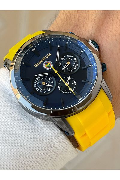 Quantum Functional Original Licensed Silicone Cord Steel Case Fenerbahçe Fan Men's Wristwatch