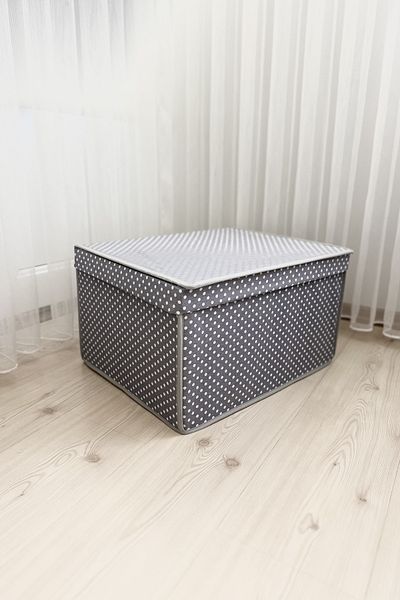 VAYBE Maxi Multi-Purpose Storage Box, Box Storage, Box, Organizer, Toy Box Gray Polka Dot Pattern 40x50x30